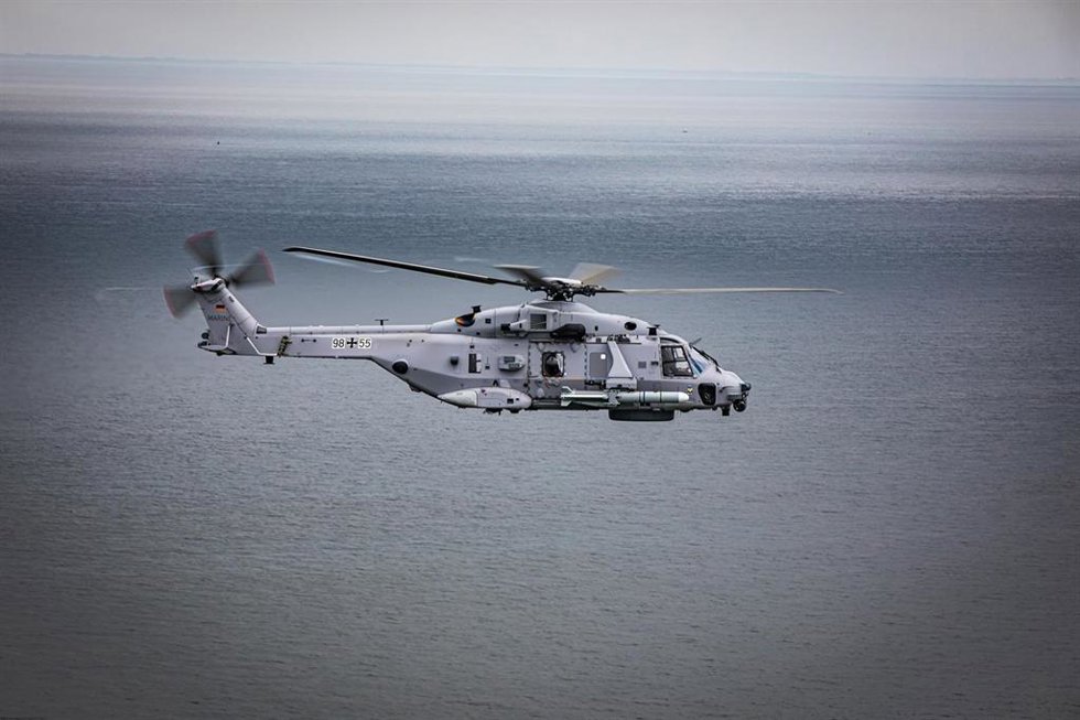 Archivo - Un helicóptero NH90 'Sea Tiger' de Airbus perteneciente a la Armada de Alemania