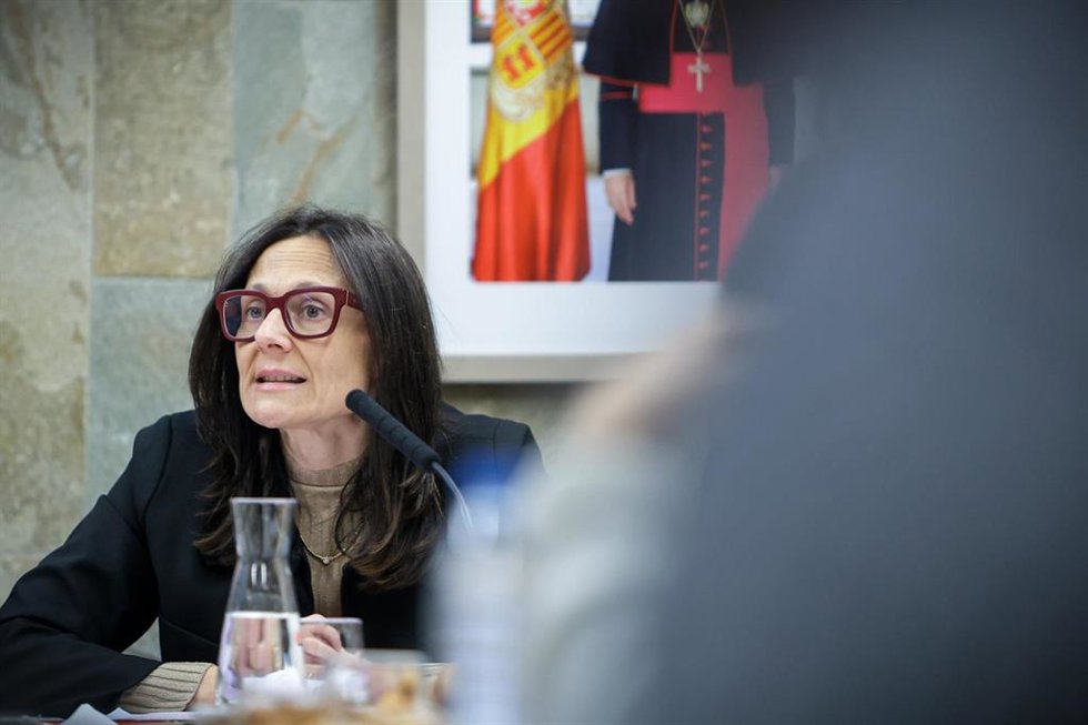 La ministra Ester Molné durante el desayuno navideño del Gobierno con periodistas