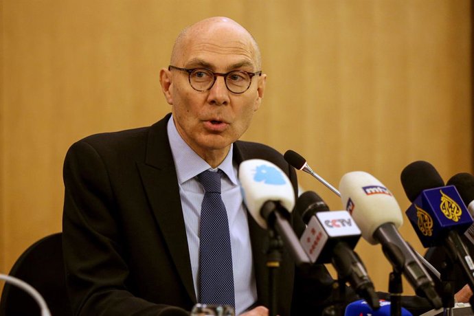 Archivo - Arquivo - 16 de janeiro de 2025, Beirute, Beirute, Líbano: O Alto Comissário das Nações Unidas para os Direitos Humanos, Volker Turk, fala aos jornalistas durante uma coletiva de imprensa para concluir uma visita de dois dias à Síria e ao Líbano