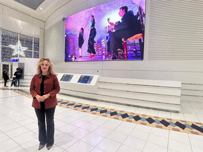 La diputada de Turismo y Patrimonio de la Diputación de Granada, Marta Nievas, durante la acción promocional desarrollada en Nantes (Francia).