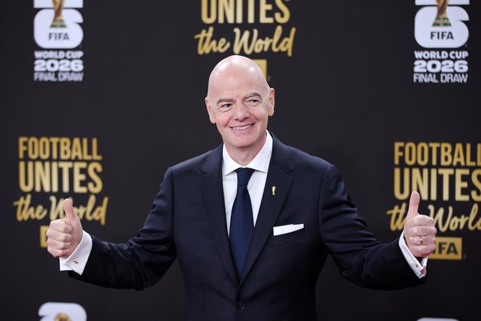 04 December 2025, US, Washington: FIFA President Gianni Infantino attends the 2026 FIFA World Cup draw at the John F. Kennedy Center for the Performing Arts in Washington. Photo: Sam Corum/PA Wire/dpa
