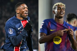 Archivo - Ousmane Dembélé y Lamine Yamal