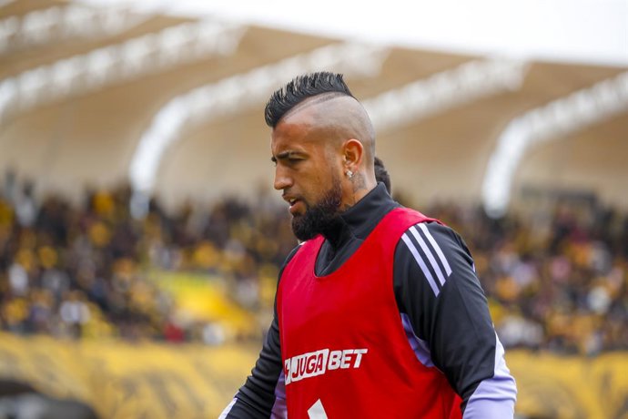 Futbol, Coquimbo Unido vs Colo Colo Fecha 24, Liga de Primera 2025. El jugador de Colo Colo Arturo Vidal es fotografiado, durante el partido de primera division disputado en el Estadio Sanchez Rumoroso, en Coquimbo, Chile. 19/10/2025 Pepe