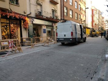 Obras en la calle Pilar Salarrullana de Logroño realizadas por Iberdrola
