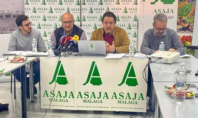 El presidente de Asaja Málaga, Baldomero Bellido, en rueda de prensa del balance agrario