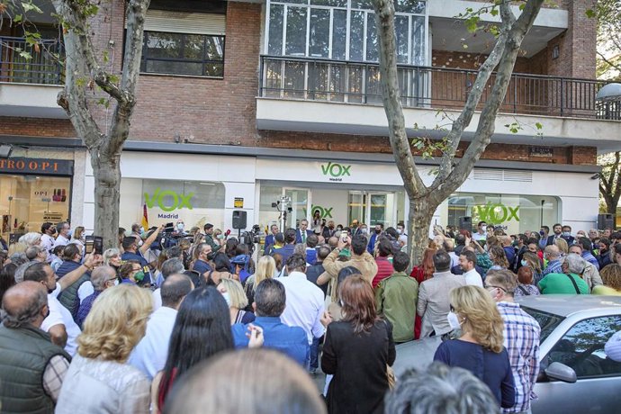 Archivo - Vista general de la inauguración de la nueva sede de Vox, a 29 de septiembre de 2021, en Madrid (España)