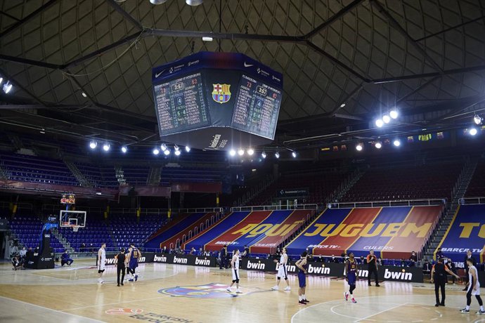Archivo - January 26, 2021, Barcelona, Spain: General view during the Turkish Airlines EuroLeague match between FC Barcelona and Zenit San Petersbourg at Palau Blaugrana in Barcelona, Spain.