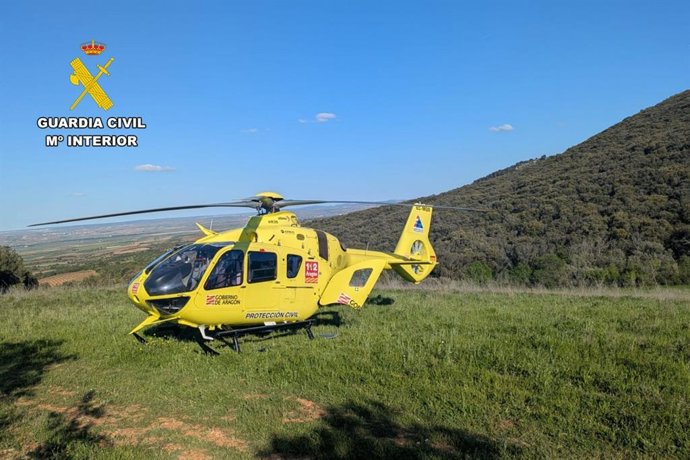 Archivo - Helicóptero del 112 Aragón.