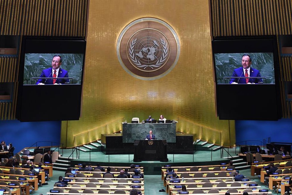 Archivo - El ministro de Exteriores de Venezuela, Yván Gil, en un discurso en la sede de la ONU en Nueva York