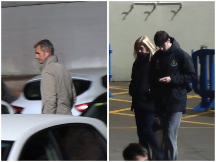 Iñaki Urdangarín y la infanta Cristina, con su hijo Pablo, han abandonado el pabellón del Fraikin BM Granollers por separado