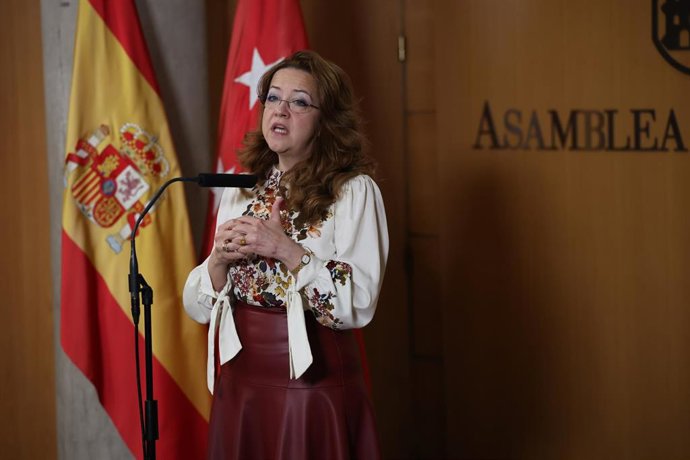 La consejera de Sanidad, Fátima Matute, durante el debate de los Presupuestos de 2026, en la Asamblea de Madrid, a 18 de diciembre de 2025, en Madrid (España).