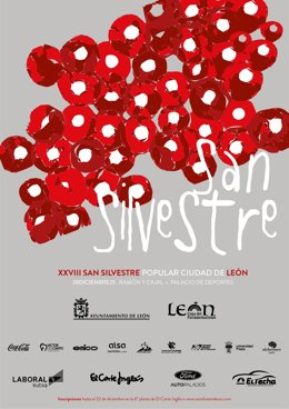 Cartel de la San Silvestre 2025 que reunirá el día 28 de diciembre en la capital leonesa a más de 7.000 participantes.