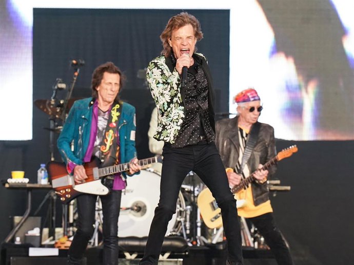Archivo - Ronnie Woods, Mick Jagger And Keith Richards Of English Rock Band "The Rolling Stones" Perform During The British Summer Time Festival At Hyde Park In London