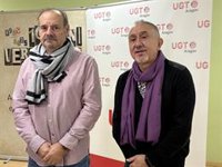 Pepe Álvarez (UGT) homenajea a los fundadores del sindicato en Ejea y dice que "la guerra incivil fue una masacre"
