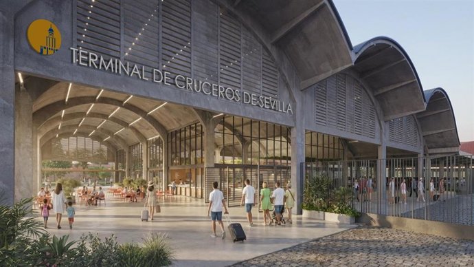 Archivo - Recreación de la terminal de cruceros y megayates del Distrito Urbano Portuario, en los antiguos tinglados.