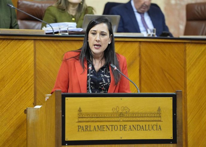 La diputada del PSOE-A Rocío Arrabal, en el Pleno del Parlamento.