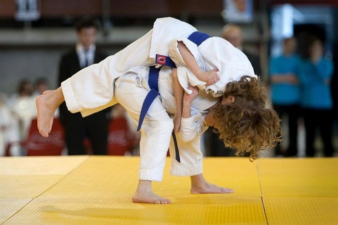 Imagen de dos deportivas practicando judo