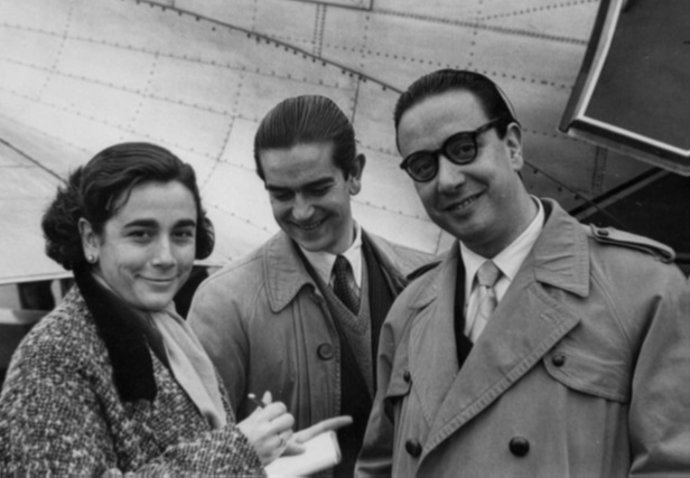 Carmen Martín Gaite, Ignacio Aldecoa y Alfonso Sastre. 1954.