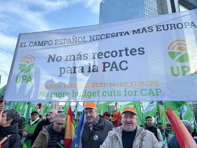 Protesta de ganaderos en Bruselas