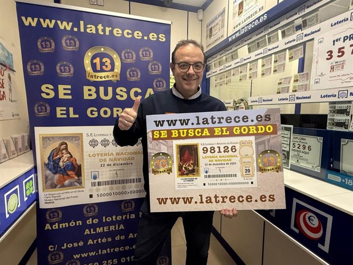 Jesús Ibáñez, lotero de la administración 'La Trece' de Almería.