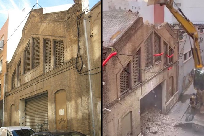 Nau derrocada en Camins al Grau