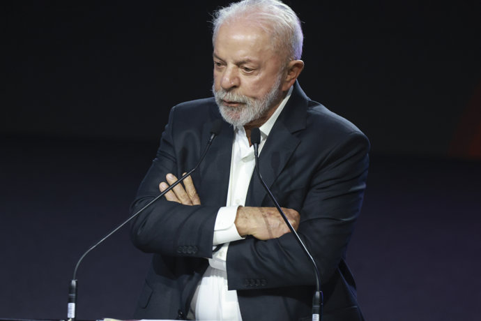 November 20, 2025, Sao Paulo, Sao Paulo, Brasil: Sao Paulo (SP), 11/20/2025 - Salon/Automobile/Lula/SP - Luiz Inacio Lula da Silva, President of Brazil, during a speech at the opening of the 2025 International Auto Show, the event is held at Anhembi, city
