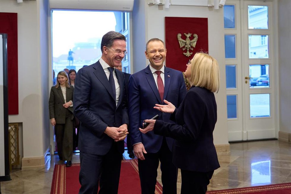 El secretario general de la OTAN, Mark Rutte, se reúne con Karol Nawrocki, presidente de Polonia.