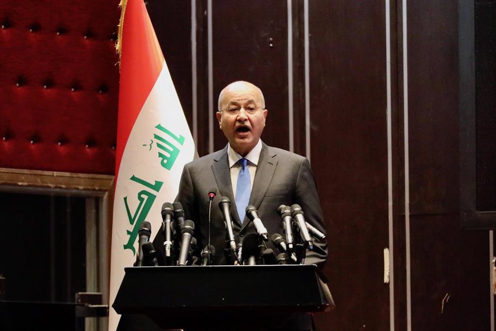 Archivo - El expresidente Barham Salih