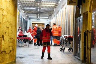 Puesto de Cruz Roja en la Plaza Mayor de Salamanca
