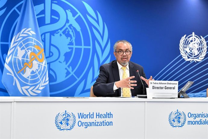 El director general de la Organización Mundial de la Salud (OMS), Tedros Adhanom Ghebreyesus, durante una rueda de prensa en la ciudad suiza de Ginebra en diciembre de 2025 (archivo)