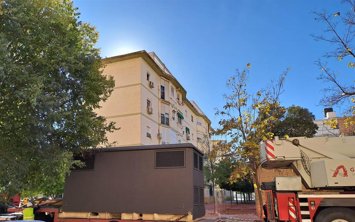 Transformador eléctrico de Endesa en Sevilla.