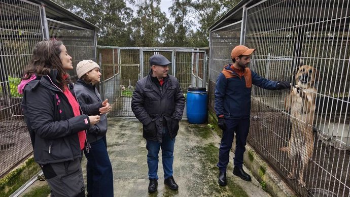 El concejal de Medio Ambiente y Sostenibilidad del Ayuntamiento de Gijón, Rodrigo Pintueles, visita el Albergue Municipal de Animales de Serín.