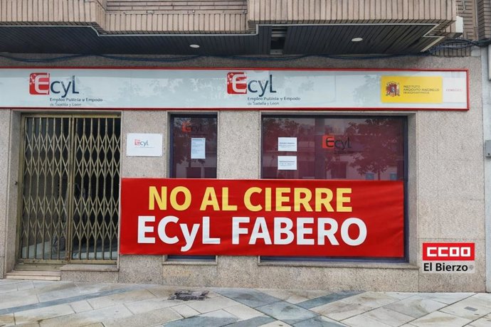 CCOO El Bierzo se opone al cierre de la oficina del ECyL de Fabero (León).