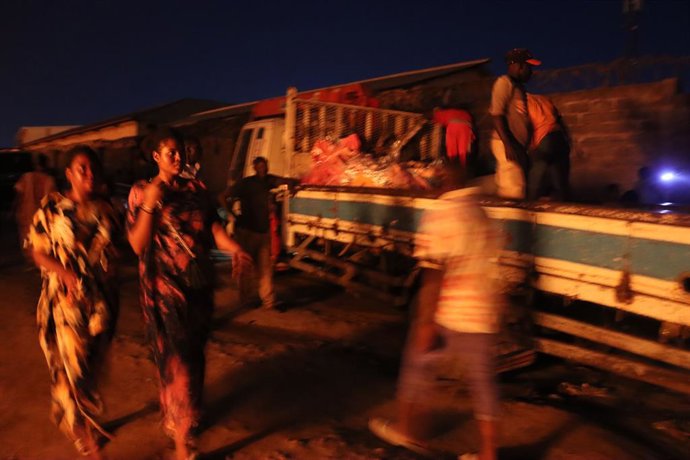 December 1, 2025, Juba, Ces / Juba, South Sudan: A massive fire broke out at the Customs Market area near Nyakuron in Juba, destroying several shops and causing major losses for traders. Firefighters struggled to control the blaze, and authorities have no