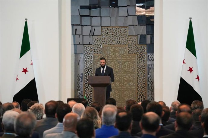 Archivo - El presidente de transición de Siria, Ahmed Al Shara