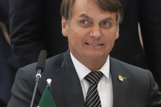 Archivo - BENTO GONCALVES, Dec. 6, 2019  Brazilian President Jair Messias Bolsonaro attends the 55th summit of the South American trade bloc Mercosur (Southern Common Market) in Bento Goncalves, Brazil, Dec. 5, 2019. The 55th summit of Mercosur, which gat