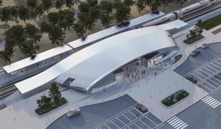 Recreación de la estación de Cercanías de Casilla de los Pinos de la localidad nazarena.