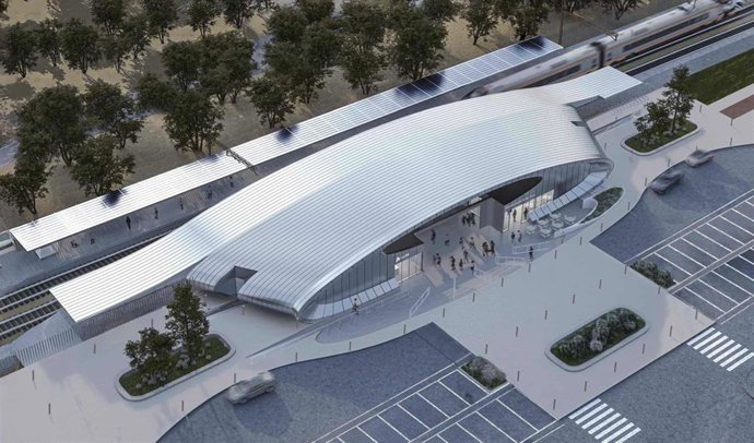 Recreación de la estación de Cercanías de Casilla de los Pinos de la localidad nazarena.