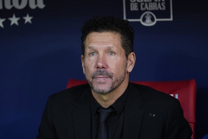 Diego Simeone, head coach of Atletico de Madrid, looks on during the Spanish League, LaLiga EA Sports, football match played between Atletico de Madrid and Valencia CF at Riyadh Air Metropolitano Stadium on December 13, 2025, in Madrid, Spain.