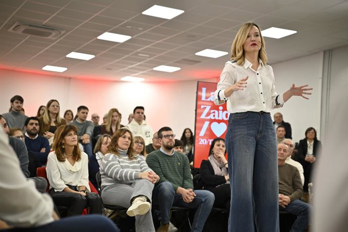 La secretària general del PSOE d'Aragó i candidata a la Presidència del Govern d'Aragó, Pilar Alegria, presenta la seva candidatura al Govern d'Aragó, a 20 de desembre de 2025, a Saragossa, Aragó (Espanya).