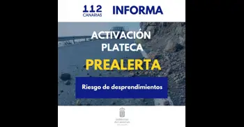 Canarias mantiene activa la prealerta del PLATECA en islas occidentales y Gran Canaria por riesgo de desprendimientos