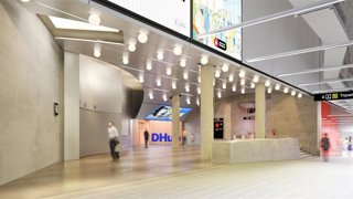 Imagen del futuro vestíbulo del Metro Glòries de Barcelona.