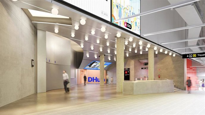 Imagen del futuro vestíbulo del Metro Glòries de Barcelona.