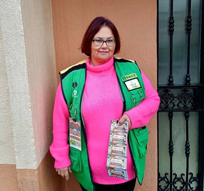 Ángeles Sánchez, vendedora de la ONCE en Puerto Real (Cádiz).