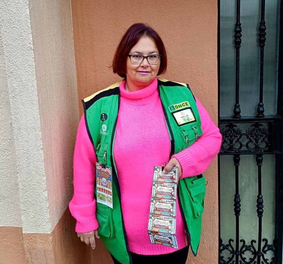 Ángeles Sánchez, vendedora de la ONCE en Puerto Real (Cádiz).