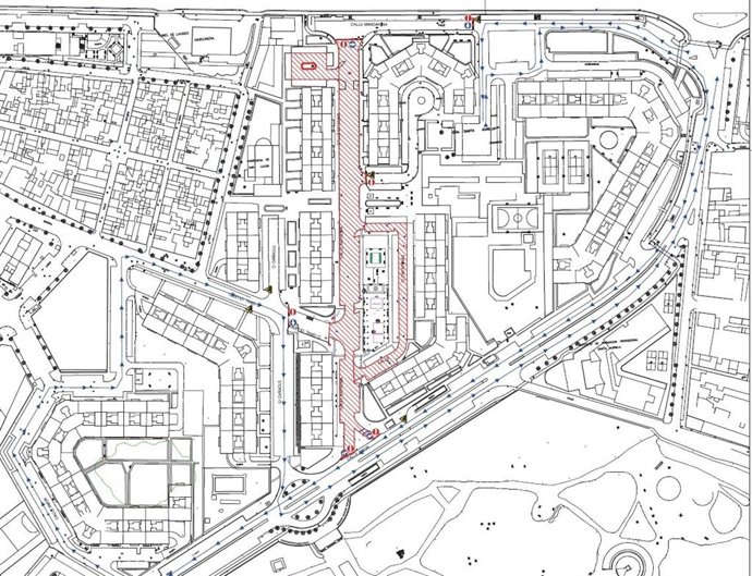 Plano de la zona de intervención.
