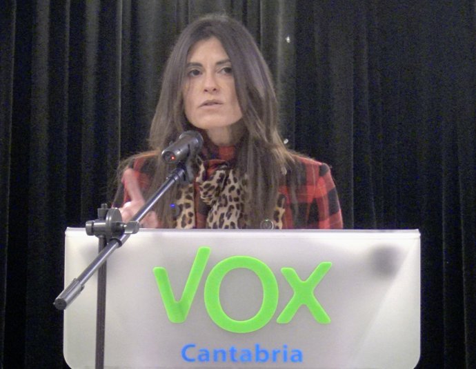Laura Velasco durante su discurso en la comida de Navidad de Vox