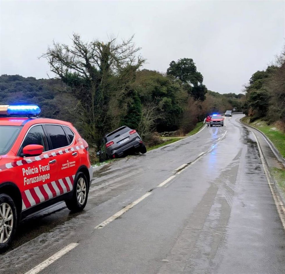 Imagen del accidente de tráfico en Lezaun.