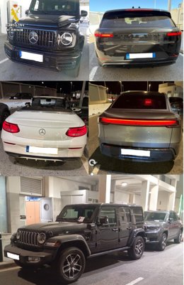 Vehículos recuperados en el puerto de Tarifa por la Guardia Civil.