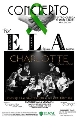 Charlote Blues Band cierra en enero en el Teatro Ortega de Palencia una gala a favor de la Asociación de ELA de CyL .